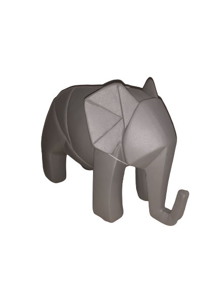 Éléphant origami gris