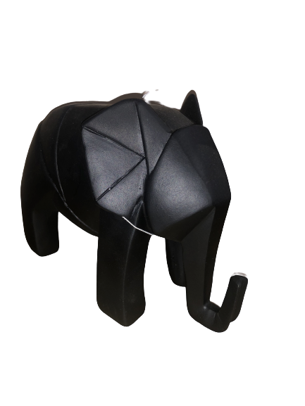 Éléphant origami noir