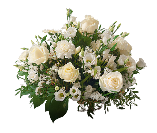 Panier de fleurs blanches 6PO3