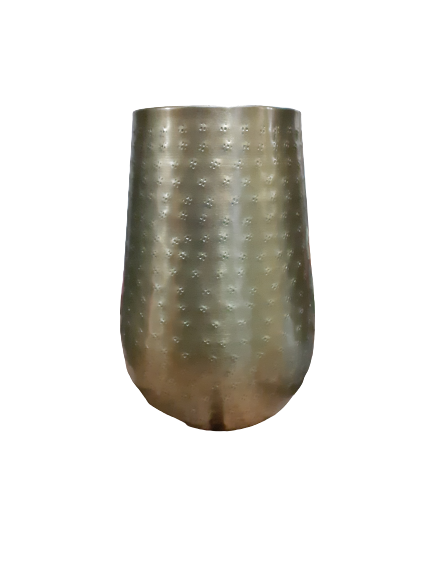 Vase métal doré martelé